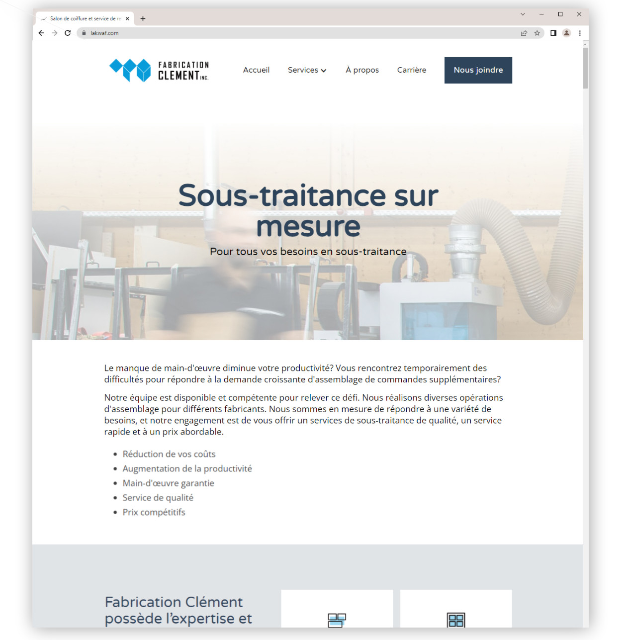 Site web Fabrication Clément